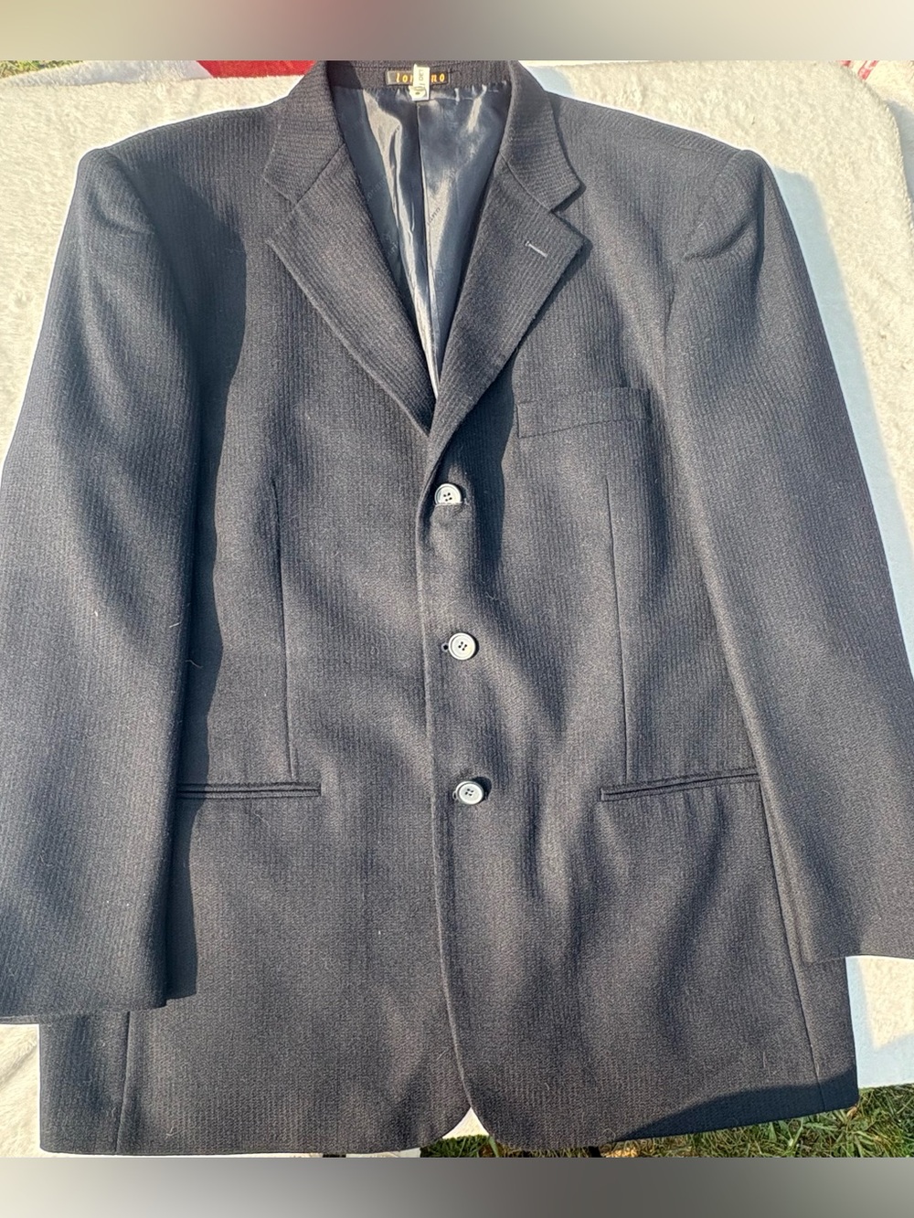 Loriano Collection Men’s 46R Black 100% Wool 3 Button Blazer Sport Coat